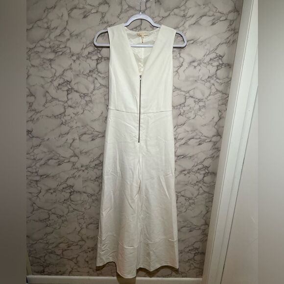 Maje boot cut white jumpsuit with zipper in the front - Picture 7 of 7